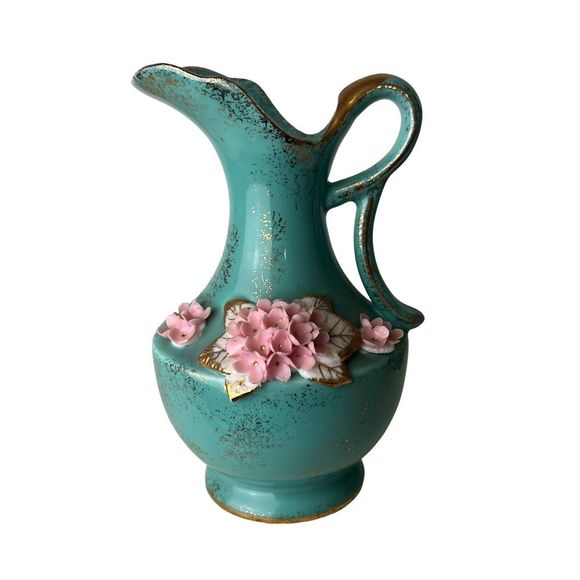 Vintage 1956 L'Amour China Hand Painted & Signed Decorative Vases Made in Japan - Picture 4 of 14